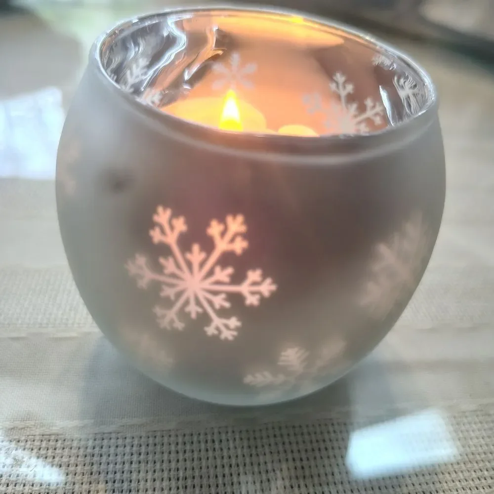 Snowflake Silver Candle Holder